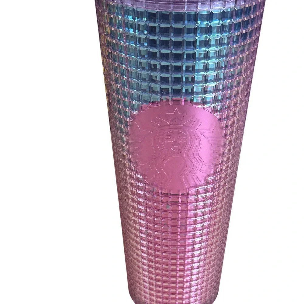 Starbucks‎ Iridescent Pink Purple Grid Venti Cold Cup Tumbler 24oz 011122917 NEW